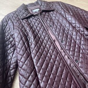 neiman marcus exclusive leather quited plum burgandy
